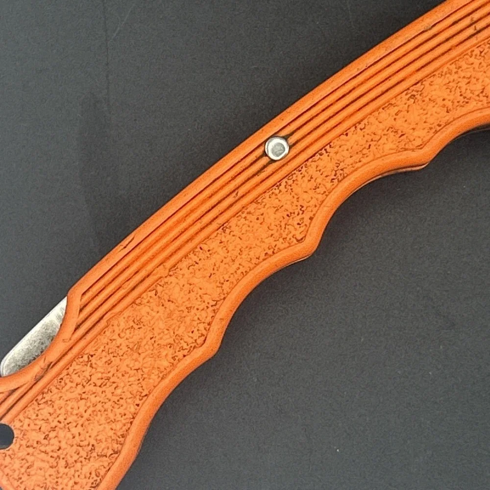 Buck BuckLite Folding Pocketknife Orange Plastic Handle Stainless Blade Sheath